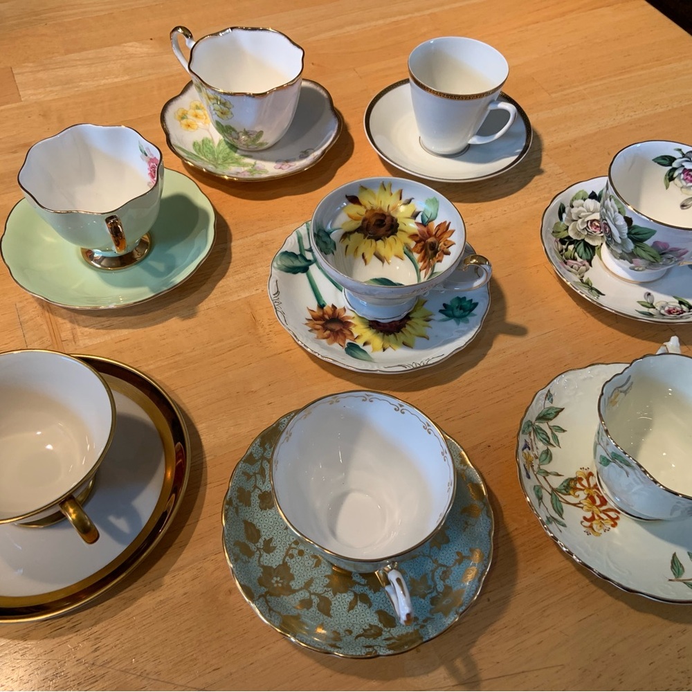 Vintage assorted teacup and saucer sets